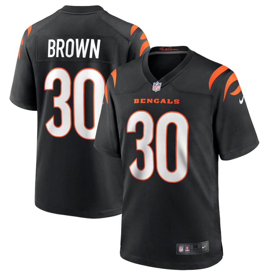 Men Nike Cincinnati Bengals #30 Chase Brown Black Game Jersey->cincinnati bengals->NFL Jersey